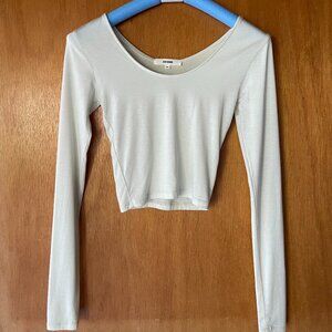 joah brown scoop neck long sleeve chalk sz xs/s